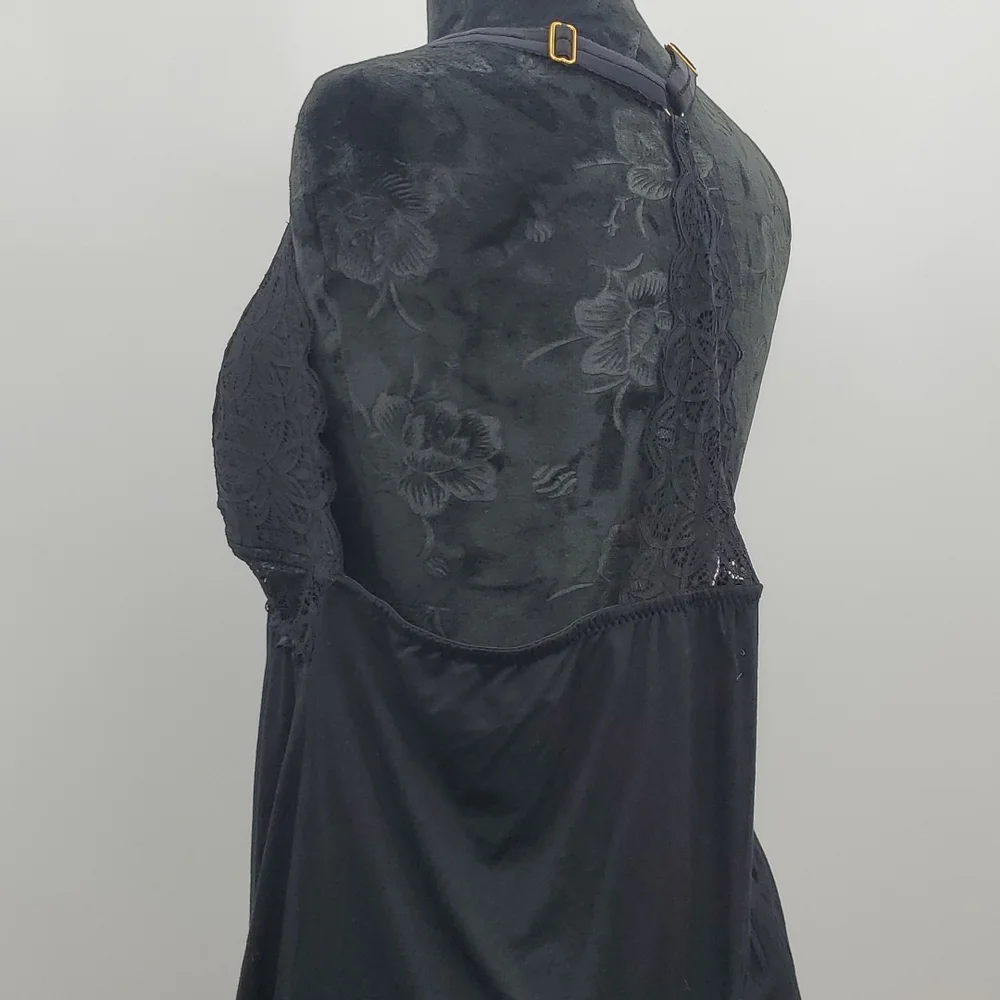 Daisy Fuentes Women  Chemise Teddy Babydoll Soft Stretch Mother Day Black Sz 1X - Picture 4 of 17